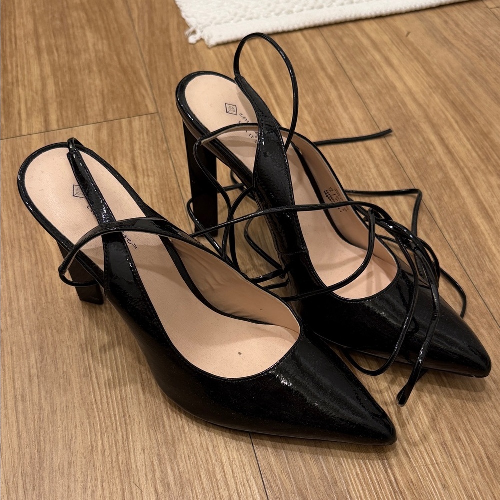 Emma Rose Call It Spring Black Strappy Heels